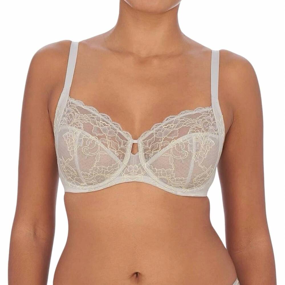 NEW NATORI statement demi full figure bra in iced grey lemon